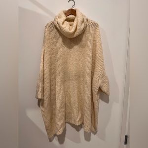 Free People cowl neck sweater dress tunic L